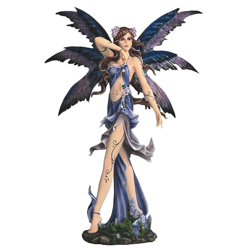 ICE ARMOR 24" H Angel Fairy with White Dragon Statue Fantasy Decoration Figurine Home/Room Decor Ideas Great Collectible Addition Large Sculpture