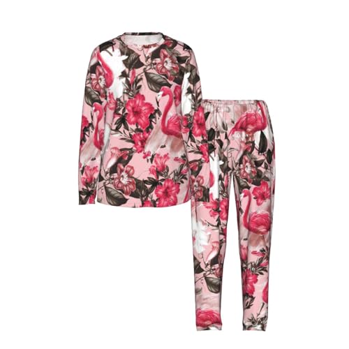 Pyjama long femme à motif flamant rose pour ne plus avoir froid la nuit - 5