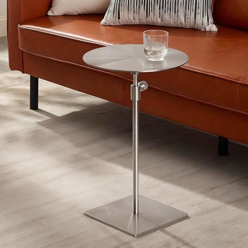 Mesa auxiliar de altura ajustable, resistente al óxido y a los arañazos para uso en comedor y sala de estar