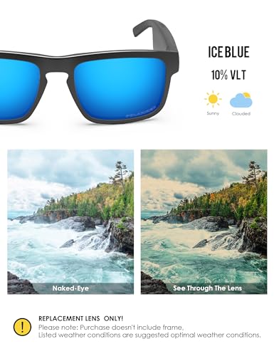 Image of BLAZERBUCK Polycarbonate Polarized Replacement Lenses for BOSE Tenor BMD0010 Sunglasses- Ice Blue