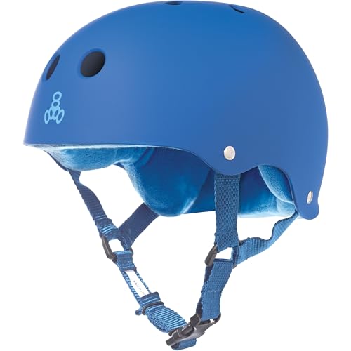 Triple Eight Sweatsaver Liner Skateboarding Helmet, Royal Blue Rubber,...