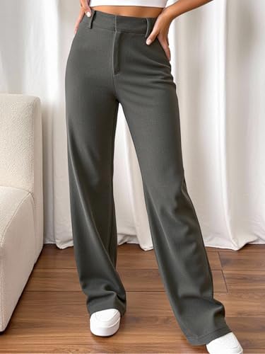 Women's Low Rise Flare Dress Pants Elegant Business Casual Bell Bottoms4