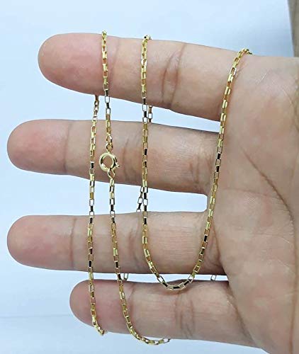 Colar Masculino Cartier Tijolinho 1mm Fino 60cm Banhado À Ouro 18k