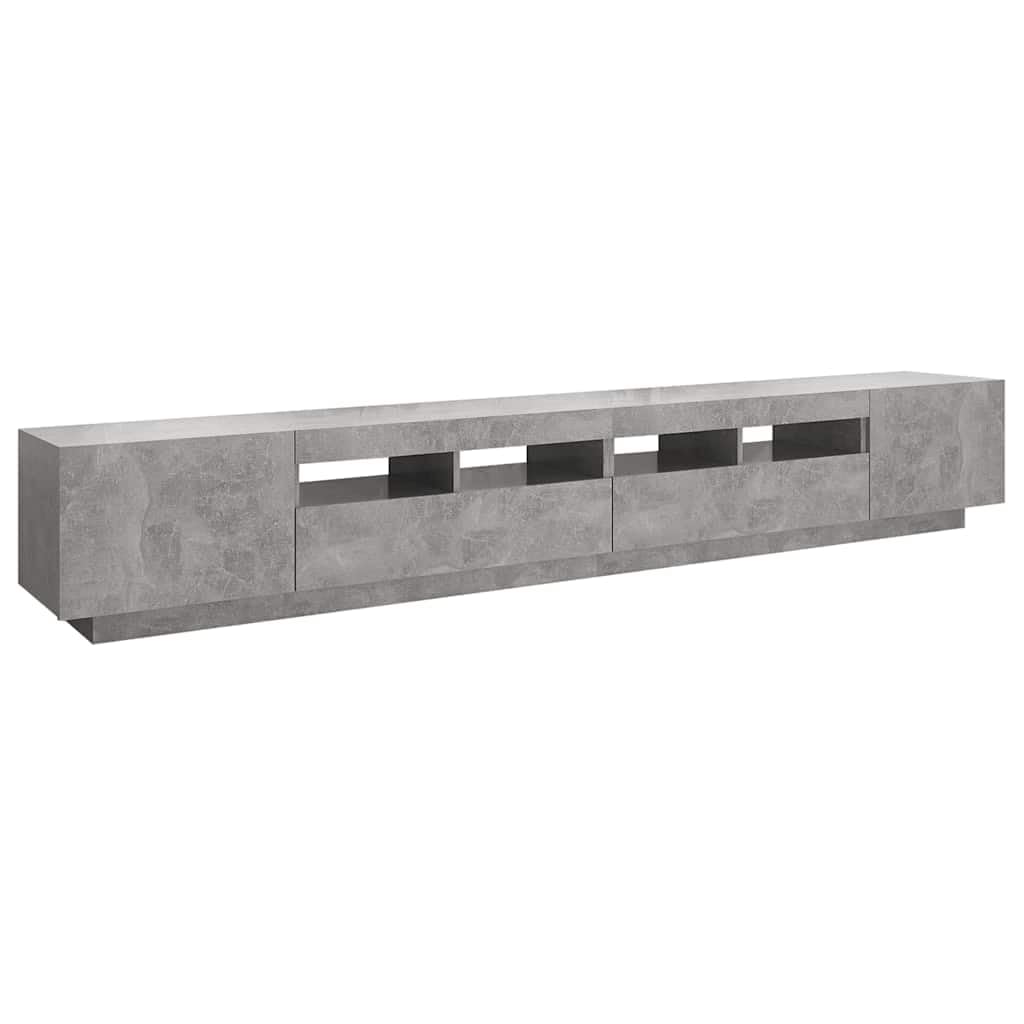 vidaXL Mueble para TV con Luces LED Gris hormigón 260x35x40 cm