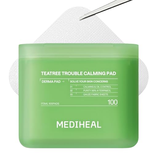 Mediheal Toner Pads 100 Count - Teatree Trouble Calming - Contains Purity 99% Teatree (4-Terpineol)...