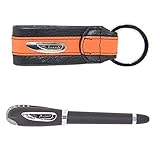 Set bestehend aus einem Stift mit Schaft und Kappe aus lackiertem Metall, Kleinteile aus verchromtem Metall, versenkbarer Clip, Hochglanz-Finish, schwarz lackiert, Ducati Logo auf der Kappe.