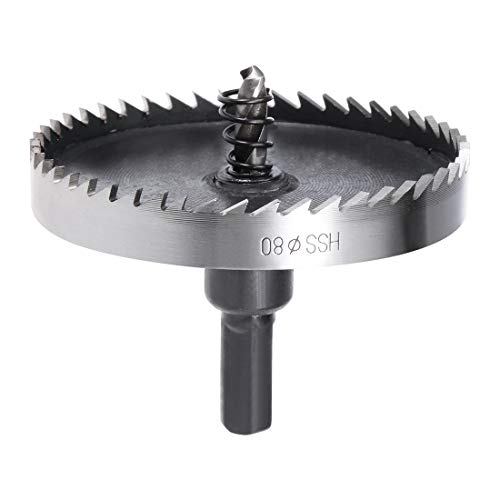 sourcingmap 80mm HSS Drill Bit Hole Saw for Stainless Steel Metal Alloy Wood, 80x13mm