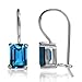 2.44ct. Genuine London Blue Topaz 925 Sterling Silver Hook Closure Earrings