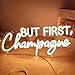 SYLHOME But First Champagne Led Neon Light Sign Home Bar Kitchen Man Cave Pub Wall Sign Decor Wedding Birthday Grad Party Backdrop Drinks Gifts 16.54