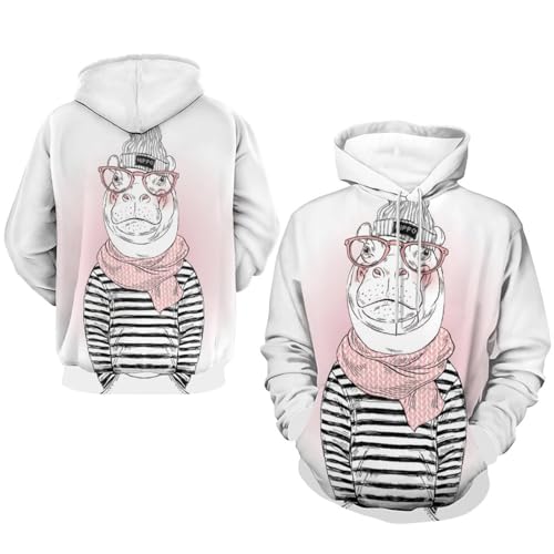 Sweat à capuche hippopotame UMENG pour remplacer vos pulls ternes et inconfortables - 7