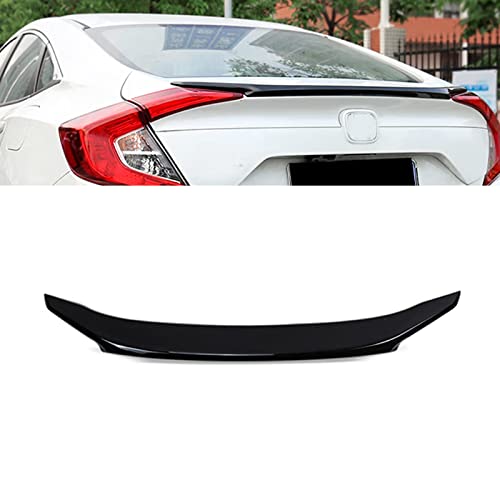 x xotic tech 4DR JDM Style Glossy Black Rear Trunk Lip Wing Spoiler Compatible with Honda Civic 2016-2021 10th Gen Sedan