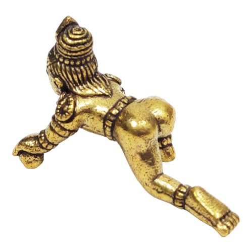 Estatua miniatura de latón Laddu Gopal Baby Krishna miniatura 5