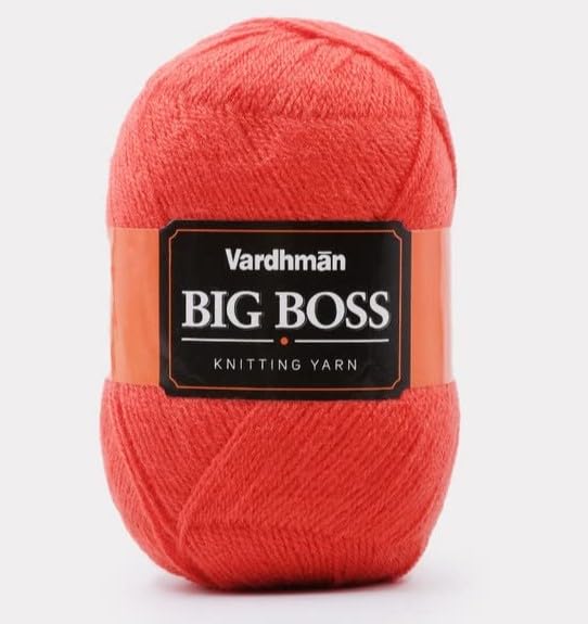 Image of NTGS Vardhman Big boss Wool Hand Knitting Soft Fingering Hank Yarn (1 Ball 200 gram Each) (Candy Red Shade no-18, 200 Gram)