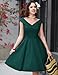 MUXXN Women's Vintage 1950s Sleeveless Midi V Neck Wedding Guest Party Swing Dresses Dark Green L
