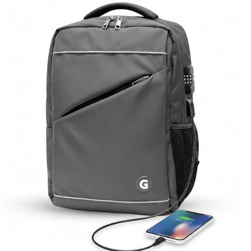 Image of GadgetBite Stealth 20 Litre Laptop Bag with 15.6 Inch Laptop Compartment USB Charging Port and Organiser Pocket Bags for Men Women Boys Office College and Travel with Bottle Pocket (Grey)
