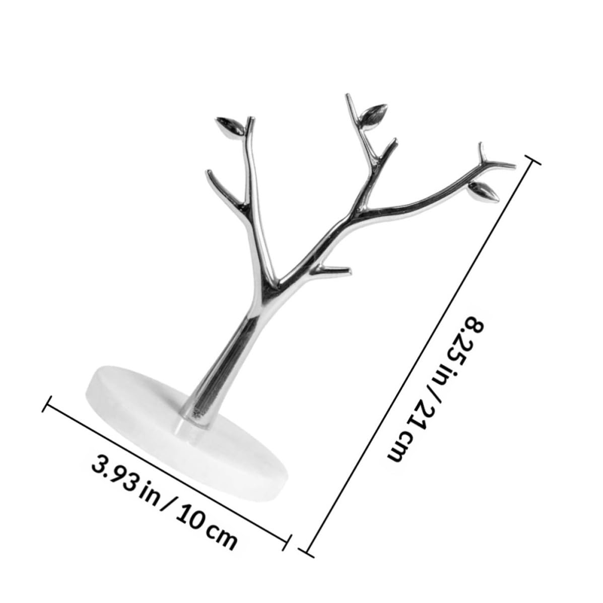 POPETPOP Expositor para Organizar de Mármol de Joyas en Forma de Árbol Ramas Metálicas Pendientes y Anillos en Uso Personal o Comercial