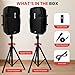 Pyle Powered PA Speaker System Active & Passive Bluetooth Loudspeakers Kit with 8 Inch Speakers, Wired Microphone, MP3/USB/SD/AUX Readers, Speaker Stands- PYLE PPHP849KT.5,Black