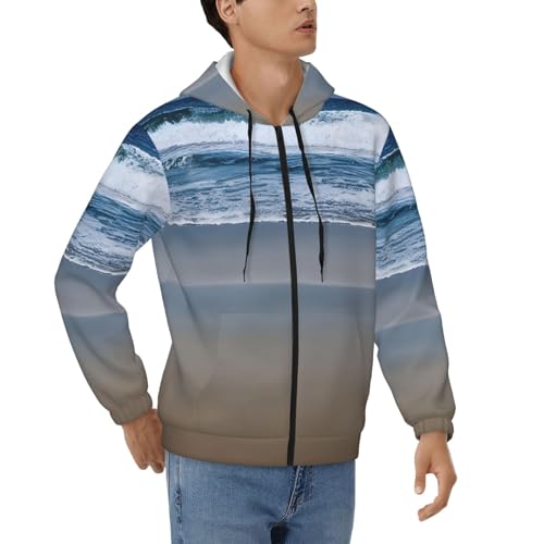 Pull à capuche décontracté veste zippée manches longues cordon homme