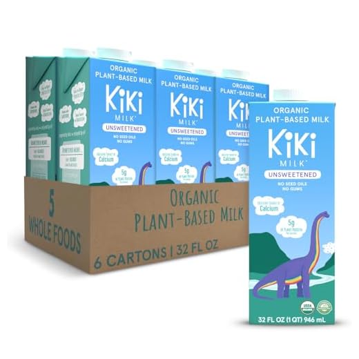 Kiki Milk Plant Based Milk - Organic Unsweetened Kiki Milk - Calcium & Magnesium Source - Gluten Free, Gum Free, GMO Free, Dairy Free, Soy Free, Glyphosate Free - Shelf Stable - (32 oz • Pack of 6)… (Unsweetened)