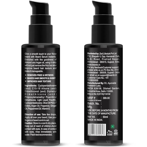 Beardo Beard Serum, 50 ml | Daily use beard serum for men | Softens and Smoothens Rough Beard | Gives Healthy look to Beard | Shiny and Nourished Beard