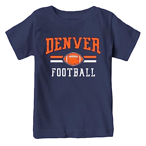 Xtreme Apparrel Denver Football Retro Team Kids Fan T-Shirt (Navy Shirt 2T)