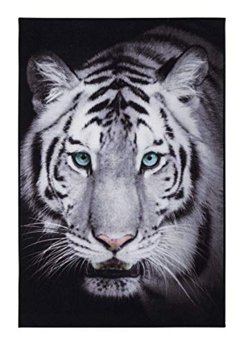 andiamo Designer Teppich Tiger Digital für das Wohnzimmer 100x150 cm schwarz-weiß, 100% Polyamid,...
