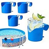 4 Stück Pool Zubehör,Getränkehalter Pool,für Poolrand Cup,Holder Becherhalter...