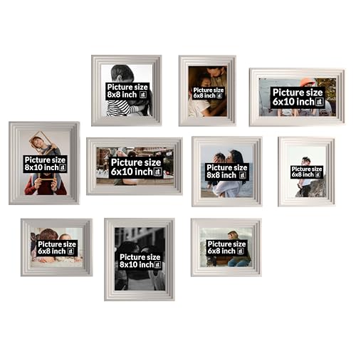 Image of Art Street Pink Wall Photo Frame Collage Set for Living Room Decor | Multi Picture Frames Gallery Wall Set for Family Photos | Wooden Wall Hanging Frames for Bedroom, Hallway, Home Decoration