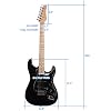 ST Stylish Electric Guitars,Professional Electrics Guitar Beginner Kits,Maple Fingerboard Electric Guitars,Portable Youth Electrics Guitar,with Amp Pick Bag,for Adults Beginners and Teens (Black)