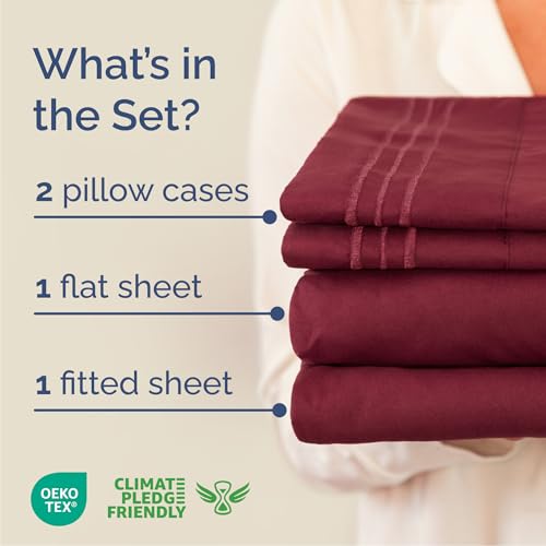 image for CGK Unlimited Queen Size 4 Piece Sheet Set - Comfy Breathable & Coolin
