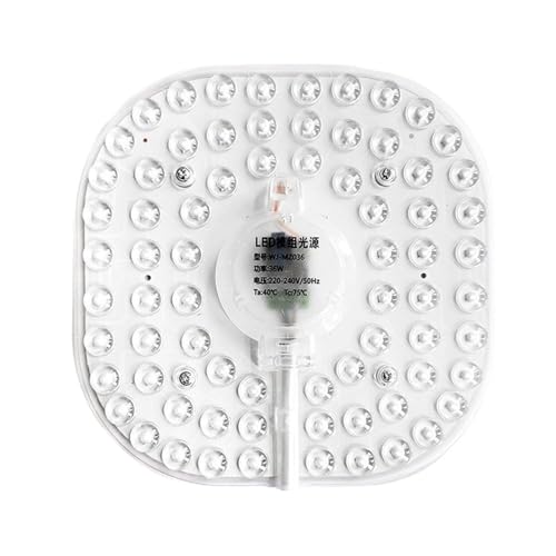 ADZJOY Módulo de luz LED, Mecha de luz de Techo LED de 220 V, módulo de Fuente de luz de Repuesto de Disco de luz magnética, luz SMD, Regulable(Square 48W White Light 250MM)