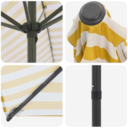Parasol de jardin rectangulaire anti vent avec base lestée sable - 5