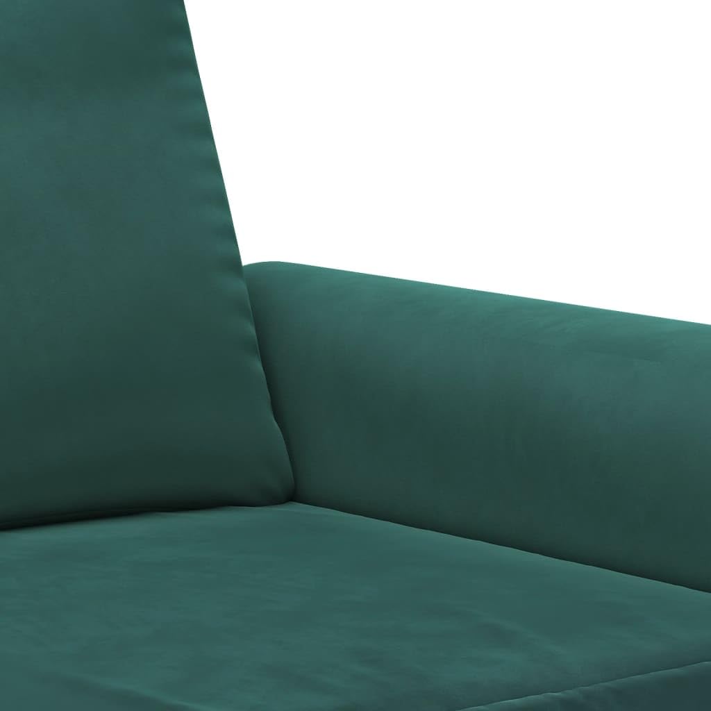 Divano 3 pezzi in velluto verde scuro con 2 posti, divano a 3 posti e poggiapiedi, divano moderno da soggiorno, divano multiuso salvaspazio per sedersi e rilassarsi comodamente