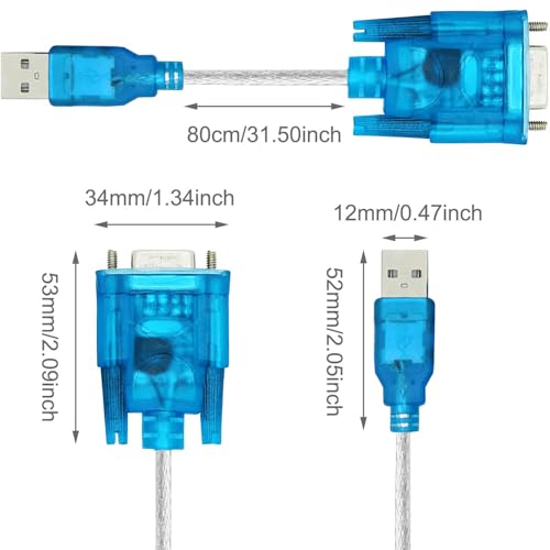 Image of PremiumAV USB to RS232 Serial Cable - DB9 9-Pin Male to USB Converter Adapter for PC, Laptop, Modem, POS, Printer, CNC, Router - 6ft High-Speed
