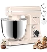 Honinst 10-Speed Stand Mixer with 8-in-1 Splash Guard, Tilt-Head, 6QT Stainless Steel Bowl + Dish...