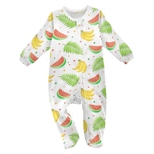Dussdil Watermelon Fruits (23) Baby One-Piece Footies Newborn Rompers Pajamas Cotton Footed Pjs for Sleep Play Boys Girls 24 Month