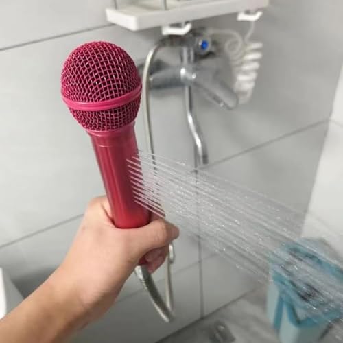 POADGBCN Pommeau de Douche avec Microphone portatif Douchette à Effet Pluie Haute Pression Adapté à la Salle de Bain(Gold) – vue 3