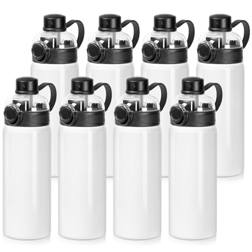 PYD Life 8 Pack Sublimation Sports Water Bottle Blanks Bulk 24 OZ