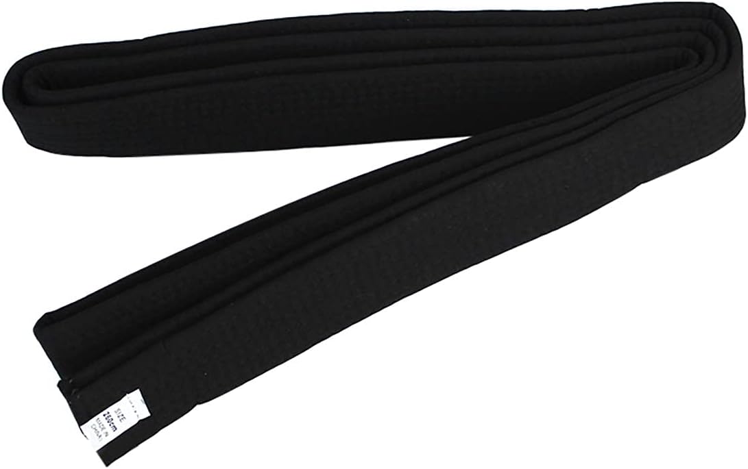 QYUU Double Wrap Taekwondo Belt Karate Judo Hapkido Martial Arts Uniform Color Rank Belt 220cm Black Length 220cm87inch