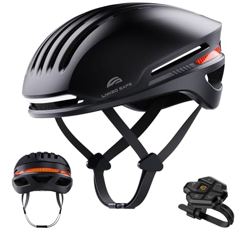 ASIEVIE Bike Helmet with Bluetooth, Smart Bike Helmet for Adults Men Women with Built-in Speakers, Auto Brake Blinker, Front and Rear LED Turn Signals Remote Control, Smart Cycling Helmet.(Black, M/L)