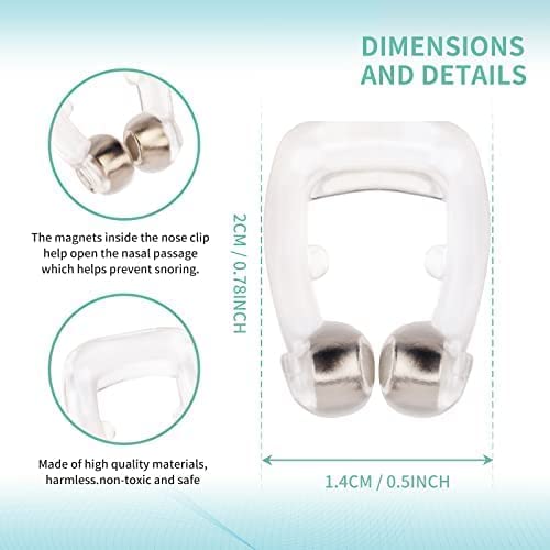 Snore Stopper Anti Snoring Devices Silicone Magnetic Anti Snoring Nose Clip, Help Stop Snoring, Quieter Restful Sleep (Transparent-4Pcs) #TOP1