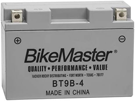 BikeMaster High-Performance Maintenance Free Battery BT9B-4 for Yamaha YZF-R6 2001-2005
