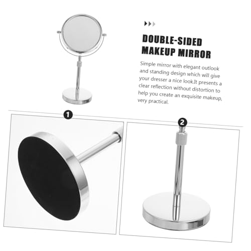 Miroir de maquillage rond métal BESTYASH rotatif pour table de bureau