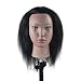100% vrais cheveux tête de Mannequin Afro coiffeur tête de formation mannequin tête de cosmétologie avec pince de Table gratuite