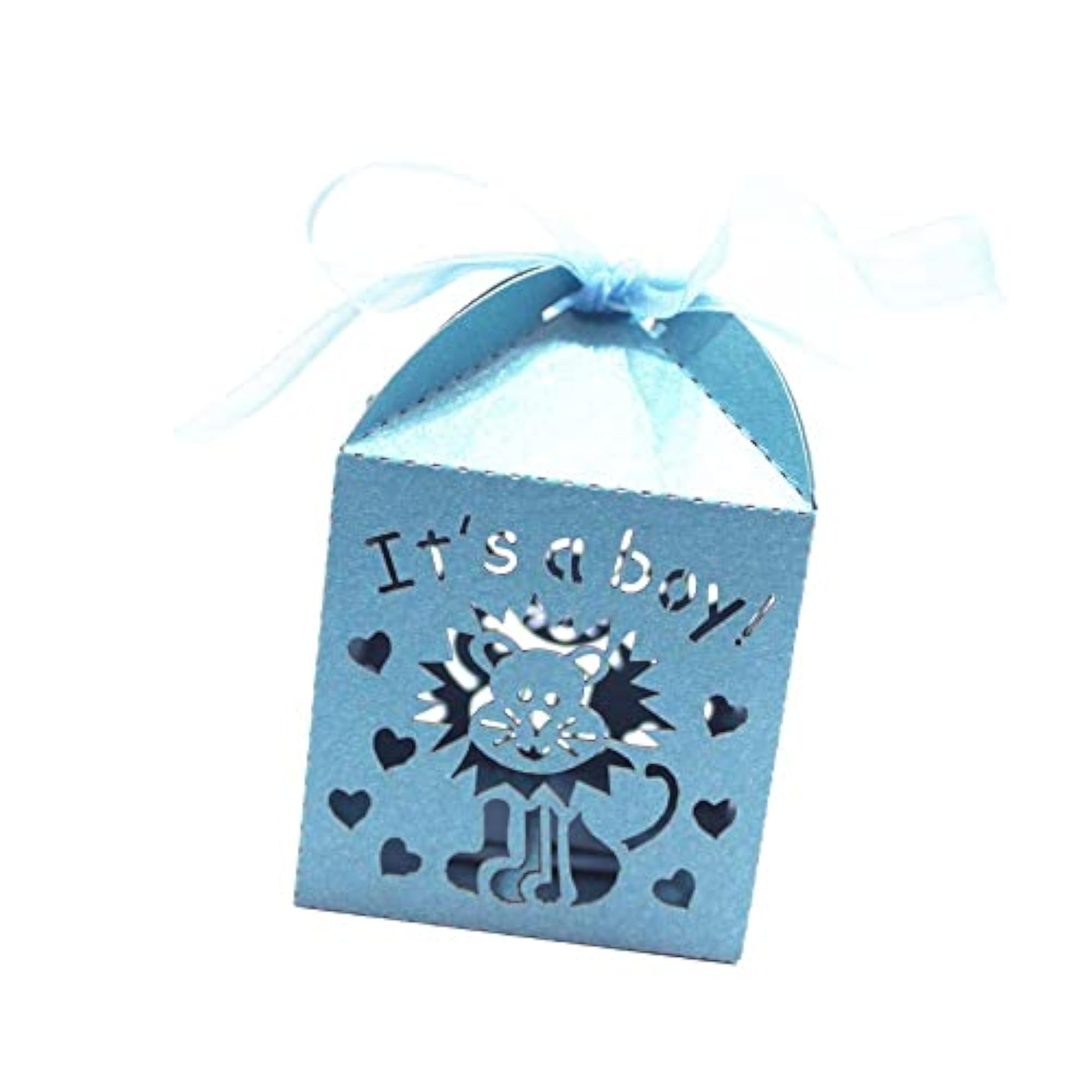 50pcs Laser Cut It's a Boy Candy Gift Boxes, Baby Shower
