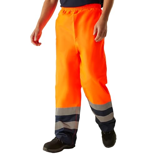 Regatta Pro Hi-Vis Insulated Overtrousers Orange/Navy