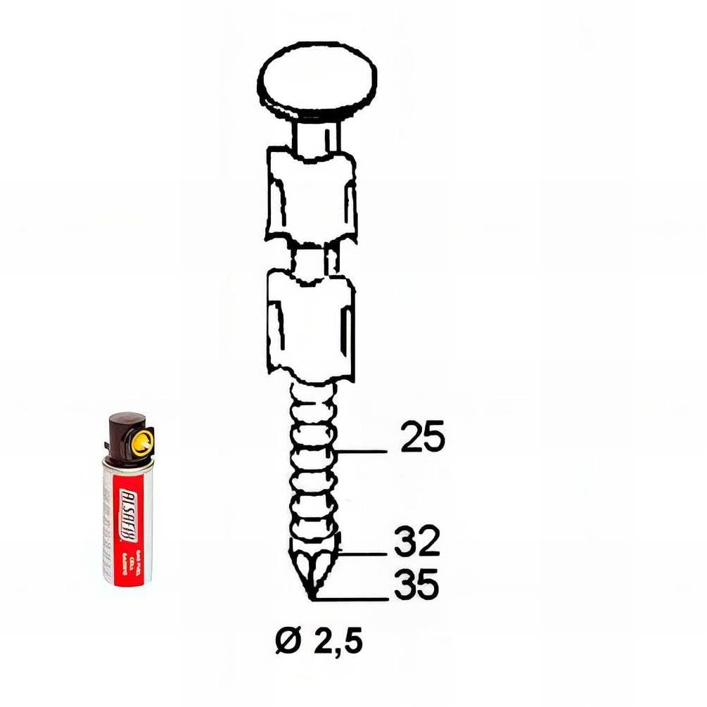 D-Work - Juego de 2000 puntas Jdbg anilladas (acero inoxidable, 25°, 28 x 25 mm)