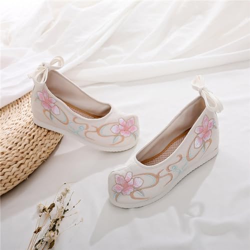 Women Hanfu Shoes Chinese Embroidered Flower Flat Retro Vintage Handmade Floral Embroidery Shoes for Women Ballet Mary Jane Flat Shoes3