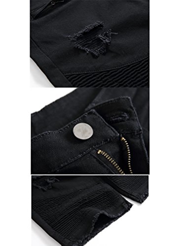 Pasok Men's Casual Denim Shorts Classic Fit Vintage Summer Cotton Jeans Shorts Black 34 #TOP2