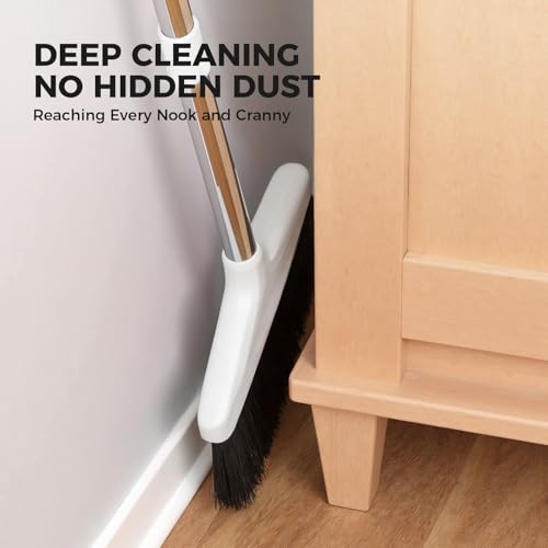 Image of Handy Broom, Indoor /Outdoor Brooms, Duty Kitchen Broom, for Home Garage Kitchen Office Courtyard Lobby Patio Lawn Concrete (1, White)